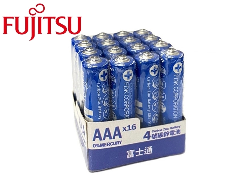 [16只裝] FUJITSU 富士通 4號碳鋅電池 