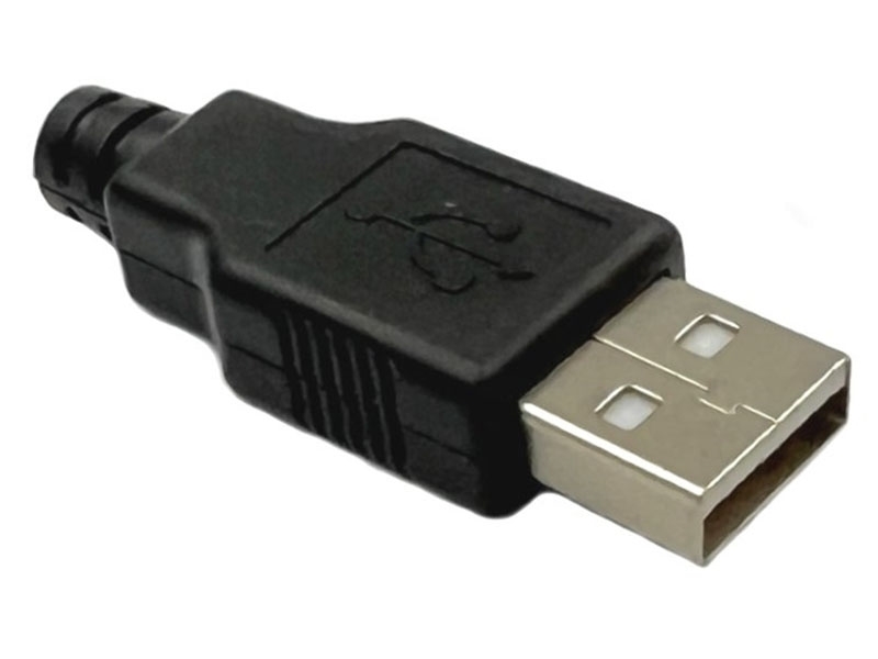 [2只裝] USB2.0 焊線式A公 三件式(含塑膠外殼)