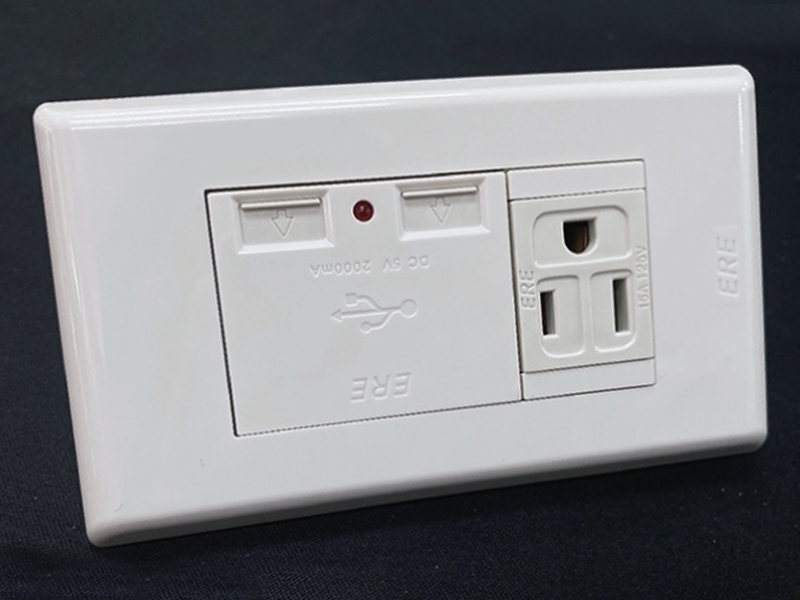 USB-4311雙USB充電器附接地單插座組