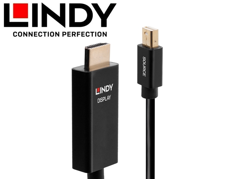 LINDY林帝 主動式MINI DISPLAYPORT TO HDMI 2.0 HDR轉接線 3M 