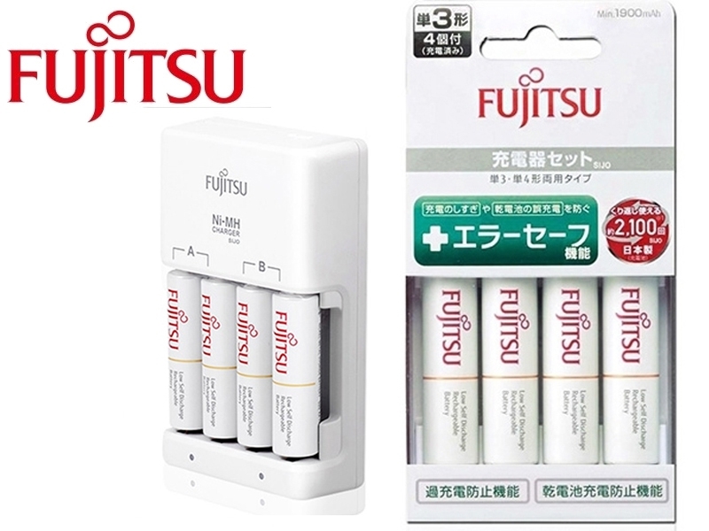 日本富士通 Fujitsu 智能4槽充電電池組(1900mAh 3號4入+充電器)