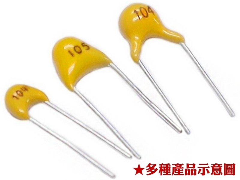 [10只裝] 104 【0.1u】積層電容(腳距5.08mm，尺寸5*7)