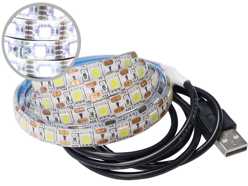 DC5V 5050*60LED 防水燈條1米 正白光