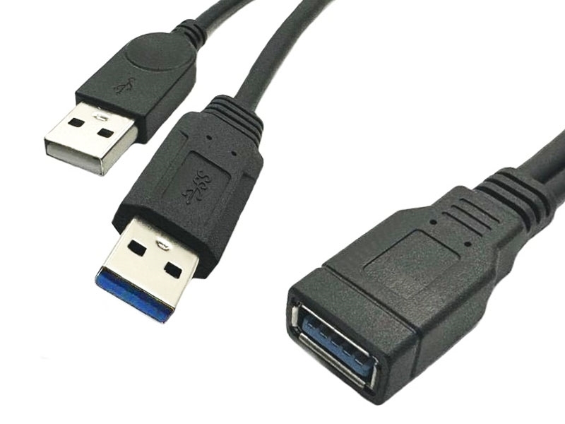 USB 3.0 A公*2-A母 訊號延長線(加強供電型) 30公分