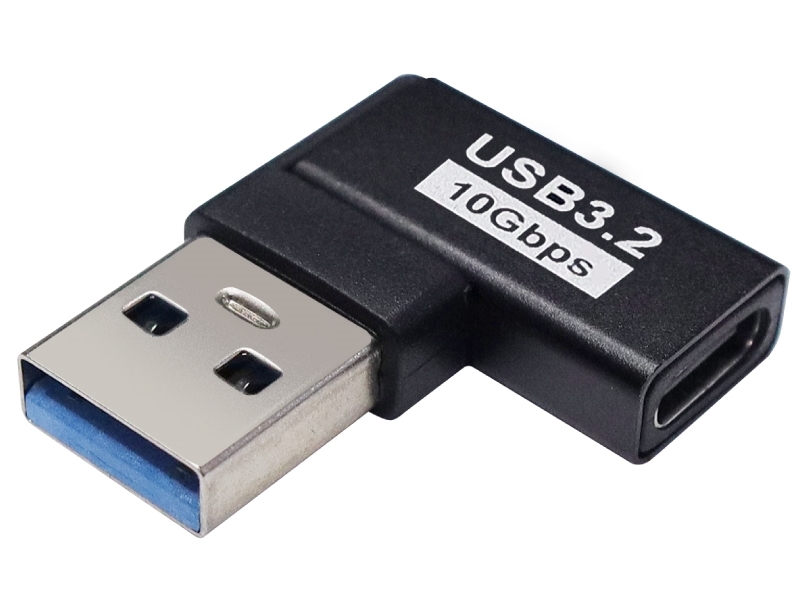 USB 3.2 10Gbps 90度USB公to TYPE-C母 FB-093