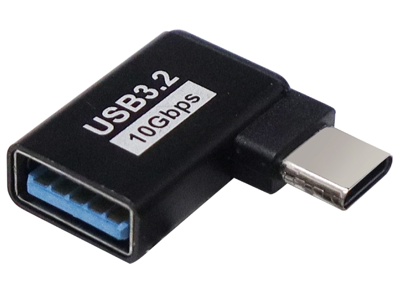 USB 3.2 10Gbps 90度TYPE-C 公to USB母 FB-094