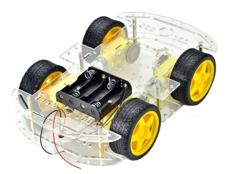 4WD 智能小車底盤 4輪驅動 強磁電機 (需自行組裝)