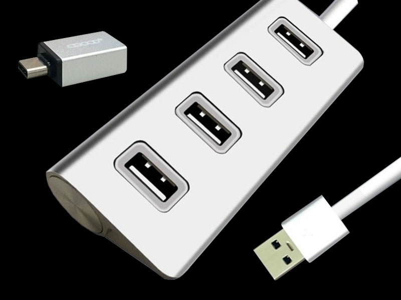 USB2.0 4埠集線器+TYPE C轉接頭