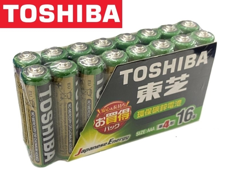 [16只裝] TOSHIBA 東芝4號環保碳鋅電池