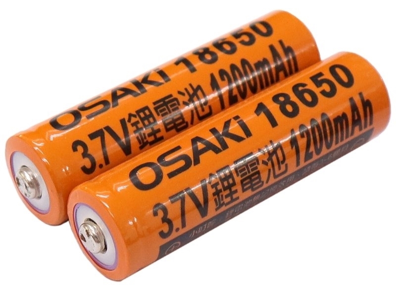 OSAKi 18650 鋰電池 3.7V 1200mAh (2顆/卡)