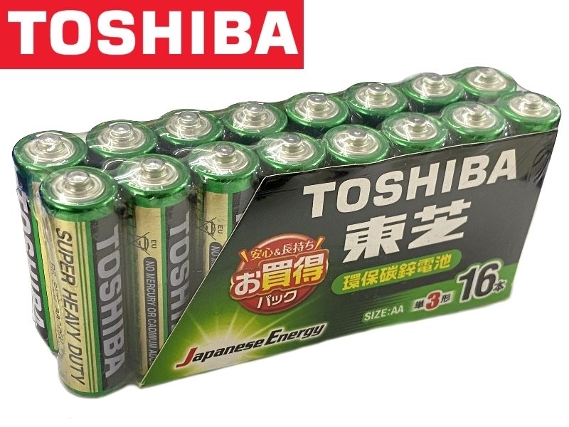 [16只裝] TOSHIBA 東芝3號環保碳鋅電池