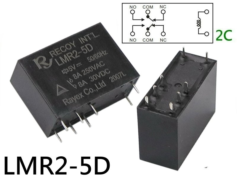 DC5V 5A 2C繼電器(LMR2-5D)