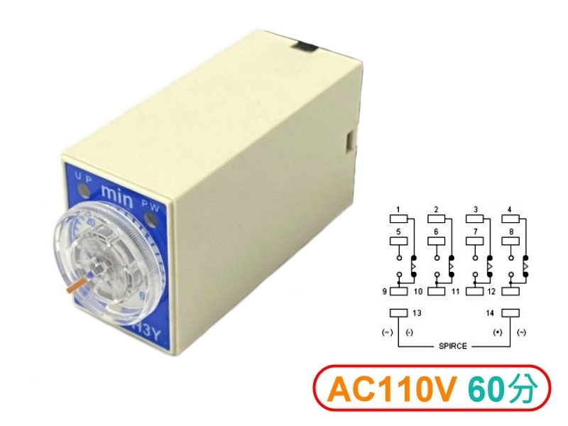 AC110V 0~60分鐘 通電限時繼電器