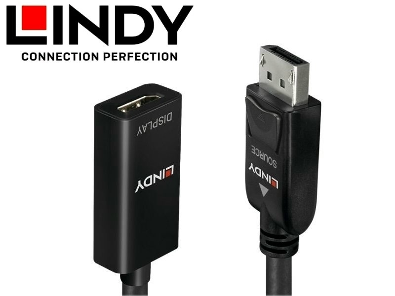 LINDY 林帝 主動式DISPLAYPORT 1.2 TO HDMI 2.0 HDR 轉接器
